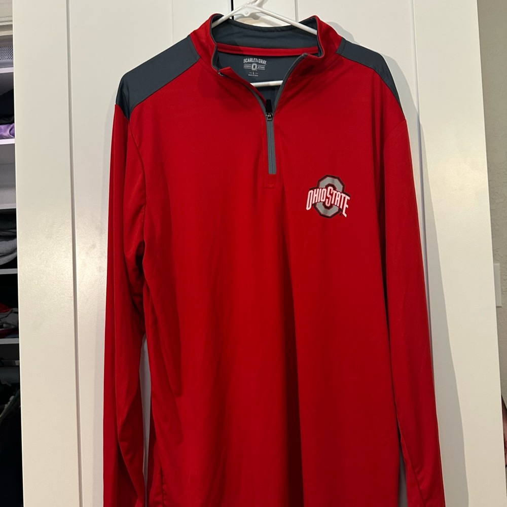 Scarlet & Gray Red and Gray Quarter-Zip Pullover